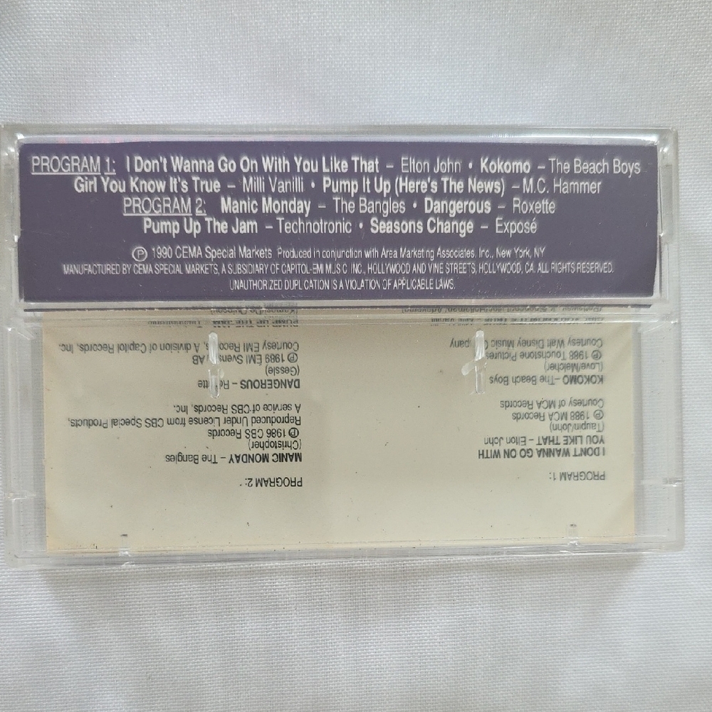 Vintage 1990 Party Hits Cassette Tape Casey Kasem's Top 40 Collection - Picture 2 of 8